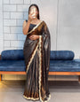 Golden Ember – Rich Soft Shimmer Saree with Sabyasachi Embroidery Lace