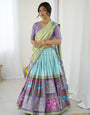 Trendy Kalamkari Lehenga with Contrast Blouse | Lightweight & Stylish