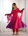 Dark Pink Color Georgette Three Piece Anarkali Suit
