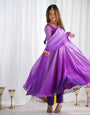Multi Purple Color Georgette Three Piece Anarkali Suit