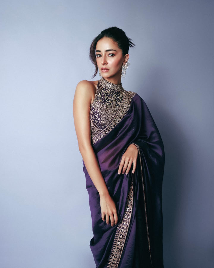 Royal Raatrani Purple Designer Saree with Heavy Zari Embroidery – Party Wear Saree for Women