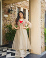 Golden Tissue Indo-Western Festive Anarkali Set
