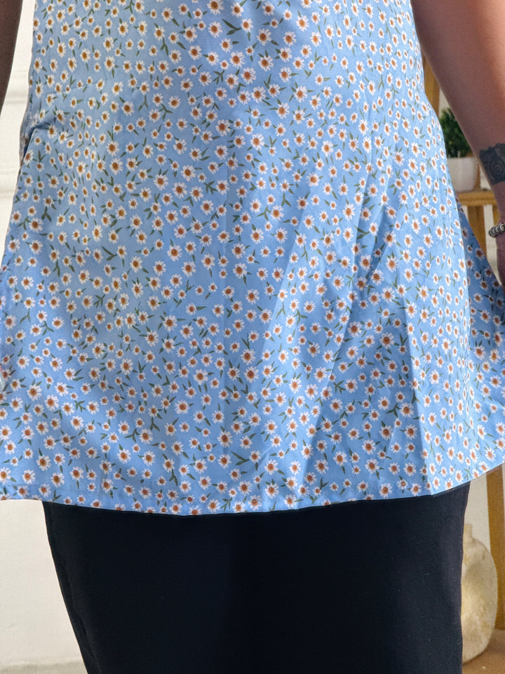 Soft Blue Ditsy Floral Multi-Wear Tunic - Adjustable Fit