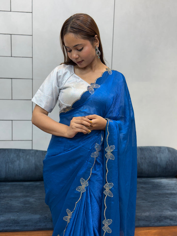*RAMA BUTTERFLY 🦋 CUT DANA DIAMOND 💎 PANEL WORK SAREE*