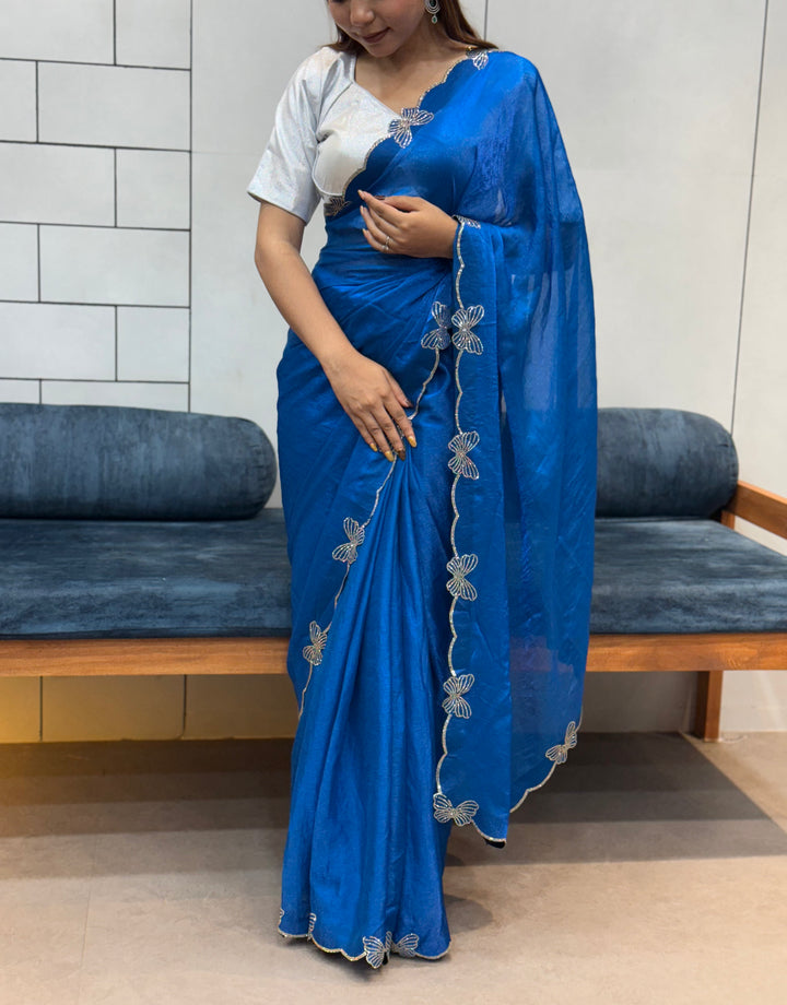*RAMA BUTTERFLY 🦋 CUT DANA DIAMOND 💎 PANEL WORK SAREE*
