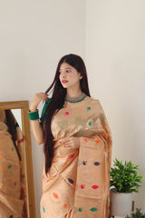 PURE ORGENZA WITH MINNA WORK BANRASI SAREE