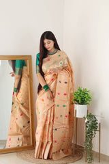 PURE ORGENZA WITH MINNA WORK BANRASI SAREE