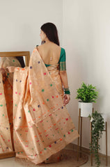 PURE ORGENZA WITH MINNA WORK BANRASI SAREE