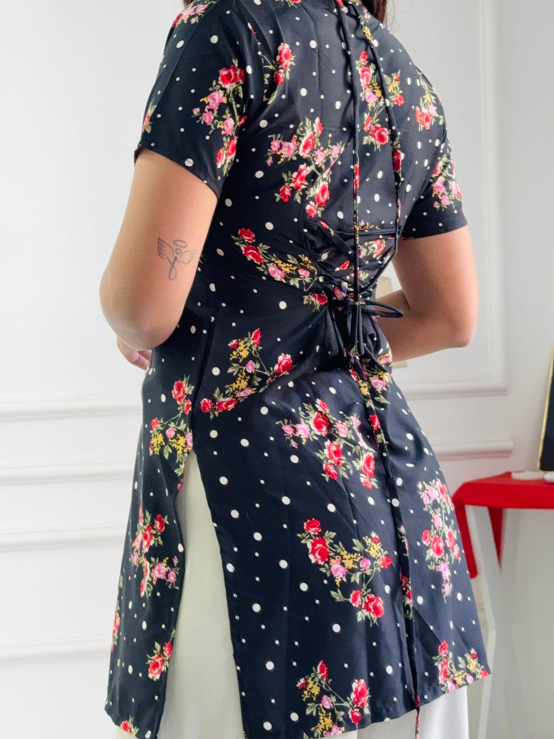 Polka Dot Floral Multi-Wear Tunic - Adjustable Fit