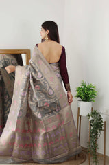 PURE ORGENZA WITH MINNA WORK BANARASI SAREE