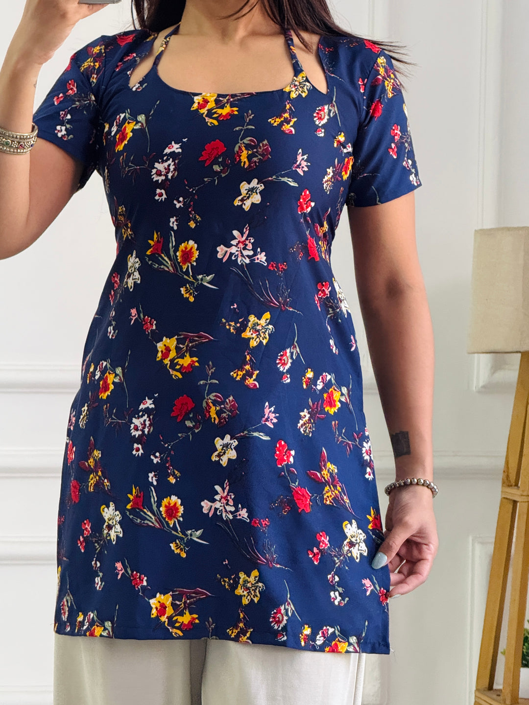 Dark Bloom Floral Multi-Wear Tunic - Adjustable Fit