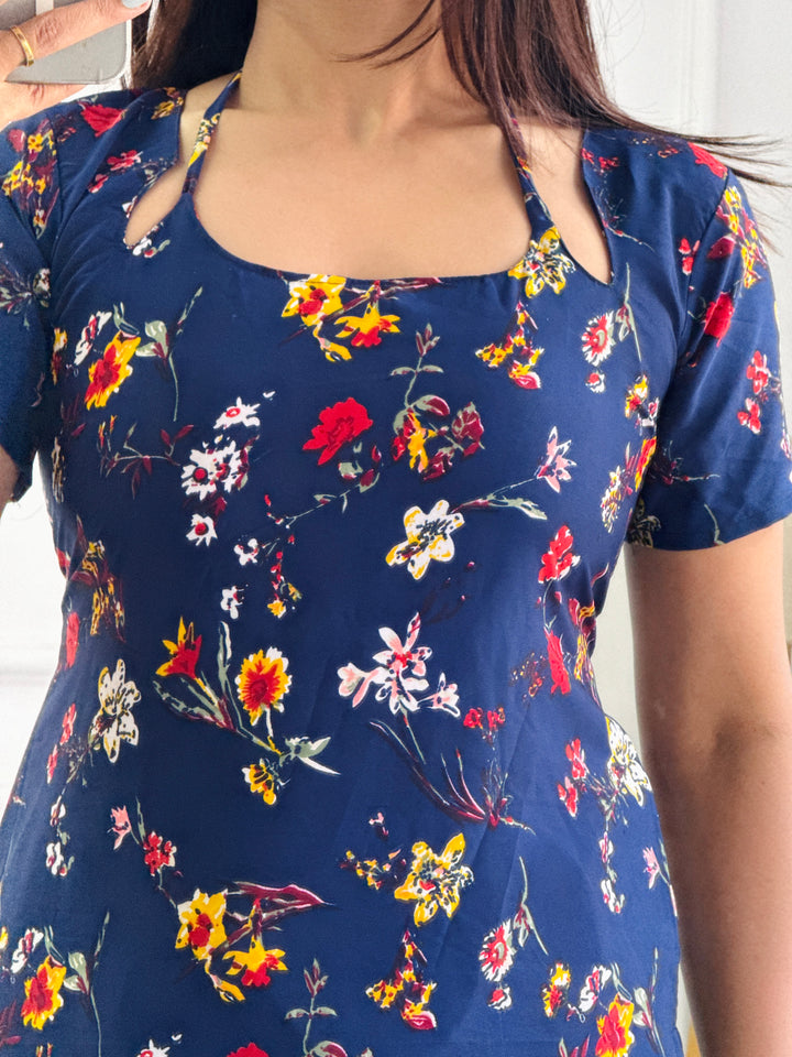 Dark Bloom Floral Multi-Wear Tunic - Adjustable Fit