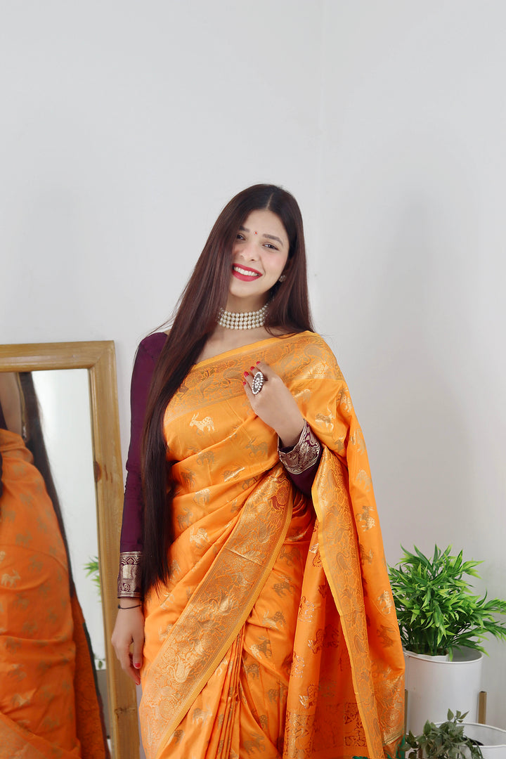 PURE BANARASI SILK SAREE WITH ZARI WEAVING