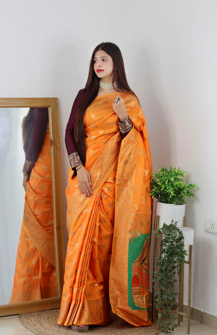 PURE BANARASI SILK SAREE WITH ZARI WEAVING