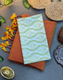 Handwoven Rust Orange Khadi Cotton Saree with White & Green Floral Digital Print Blouse