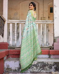 Elegant Multicolor Linen Saree with Traditional Patterns | Lightweight Festive Wear