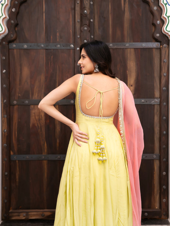 Premium Crepe Suit Set with Net Dupatta