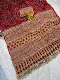 Wine Red Modal Silk Saree with Floral Mandala Print, Mirror Lace Border & Designer Pallu | Festive Wear Saree