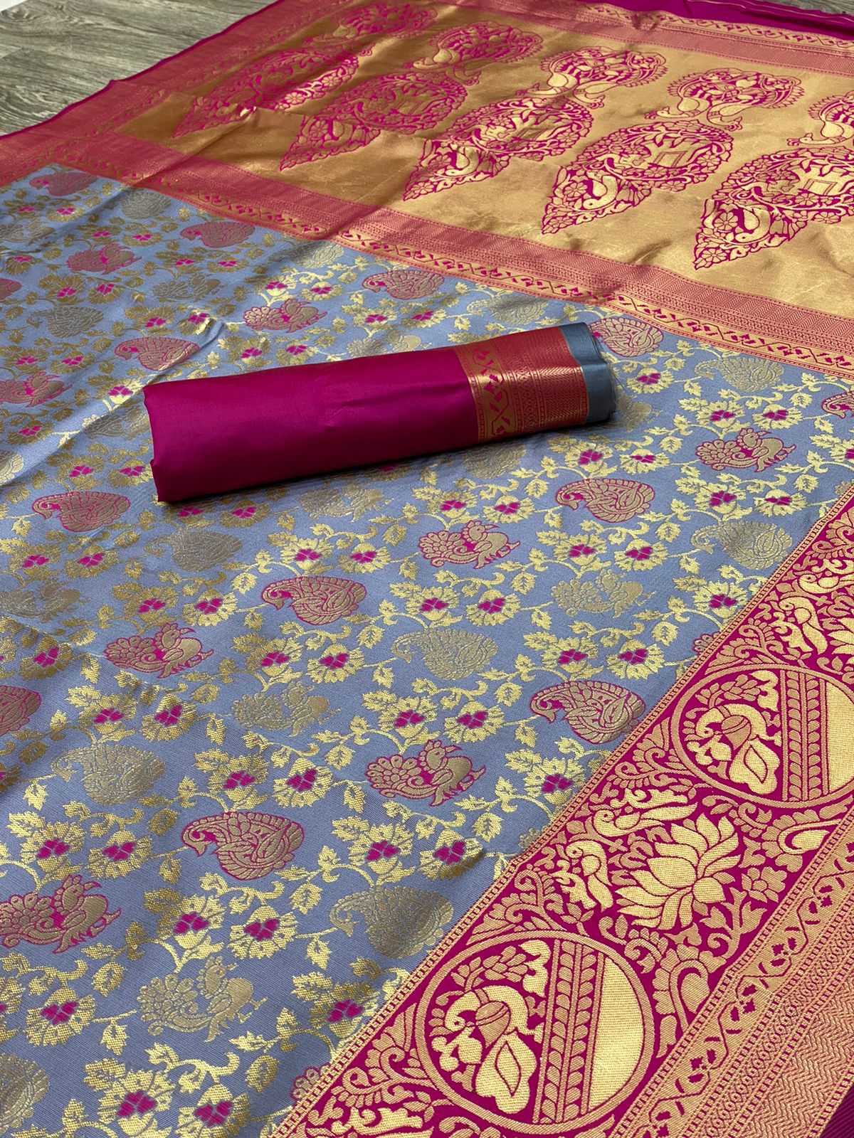 KANJIVARAM SOFT LICHI SILK SAREE