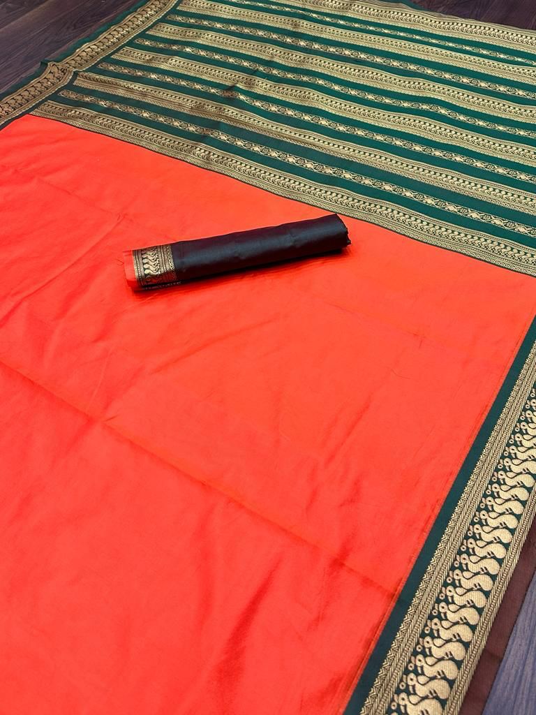 KANJIVARAM SOFT LICHI SILK SAREE