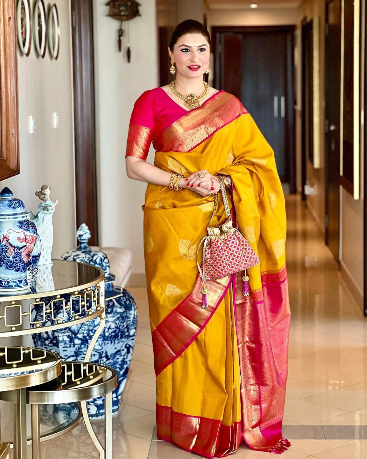 KANJIVARAM SOFT LICHI SILK SAREE