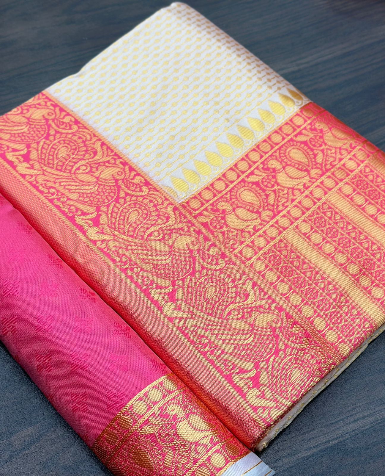 KANJIVARAM SOFT LICHI SILK SAREE