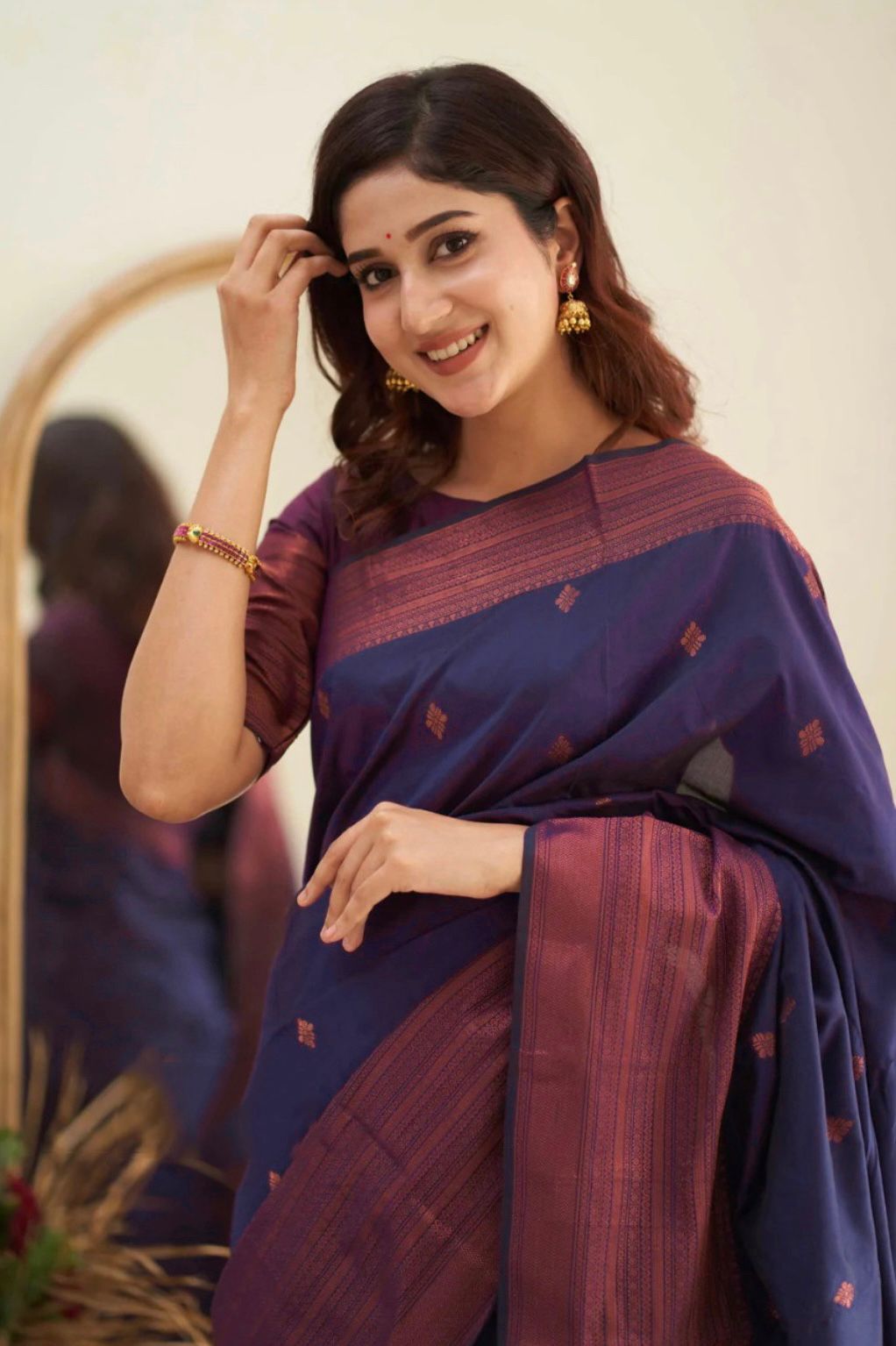 KANJIVARAM LUXURIOUS COMFORTABLE SOFT LITCHI SILK SAREE