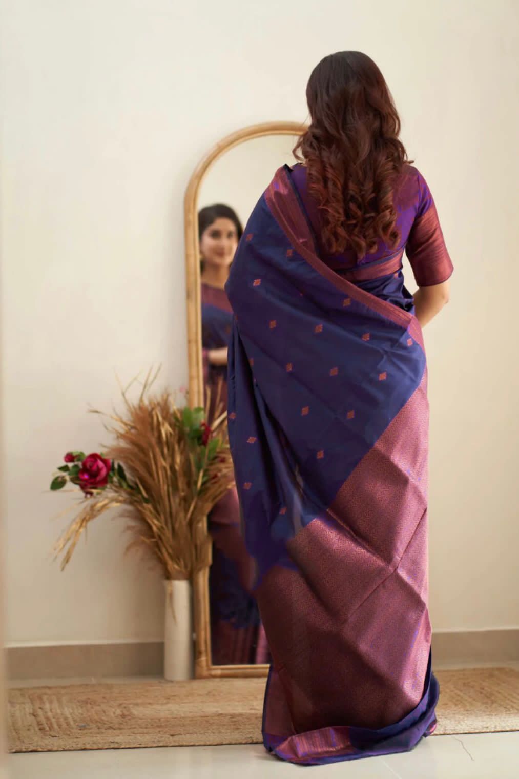 KANJIVARAM LUXURIOUS COMFORTABLE SOFT LITCHI SILK SAREE