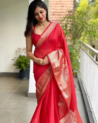 KANJIVARAM LUXURIOUS COMFORTABLE SOFT LITCHI SILK SAREE