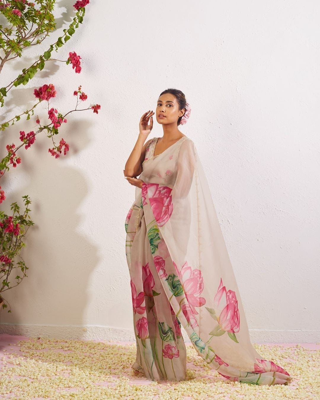 Present a New Exclusive Floral Handwork Saree Collection by Shreemall