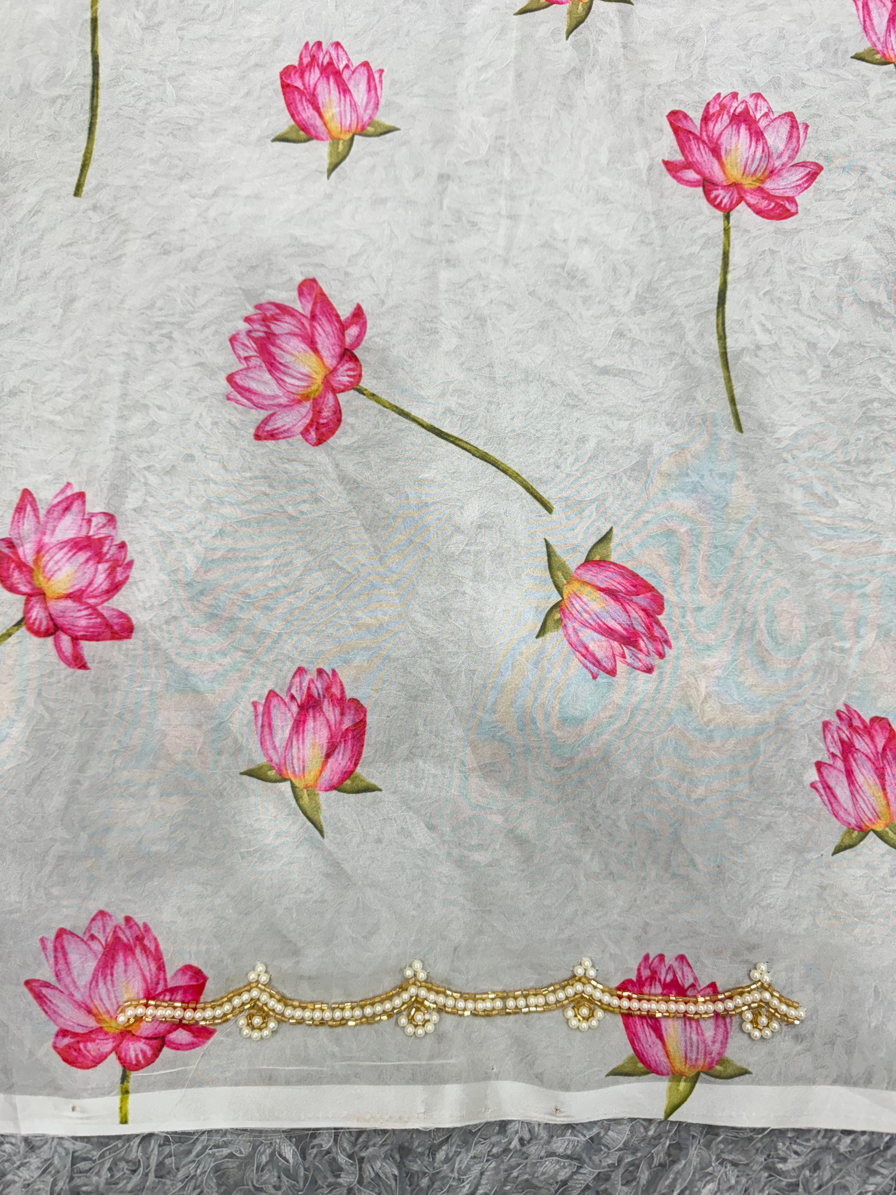 Present a New Exclusive Floral Handwork Saree Collection by Shreemall