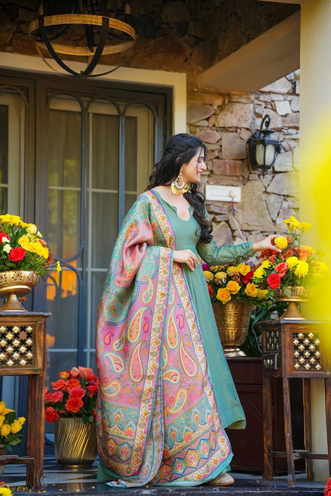 Festive Wear Mehendi Green Kurti Sharara Set with Designer Dupatta – SHREE  MALL