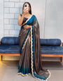 Ocean Mist Royale – Rich Soft Shimmer Saree with Sabyasachi Embroidery Lace