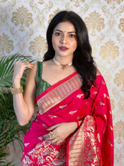 PURE BANARASI SILK SAREE WITH ZARI WEAVING