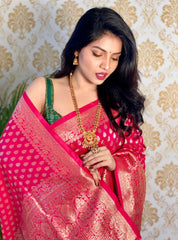 PURE BANARASI SILK SAREE WITH ZARI WEAVING