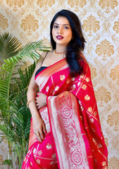 PURE BANARASI SILK SAREE WITH ZARI WEAVING