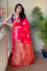 PURE BANARASI SILK SAREE WITH ZARI WEAVING