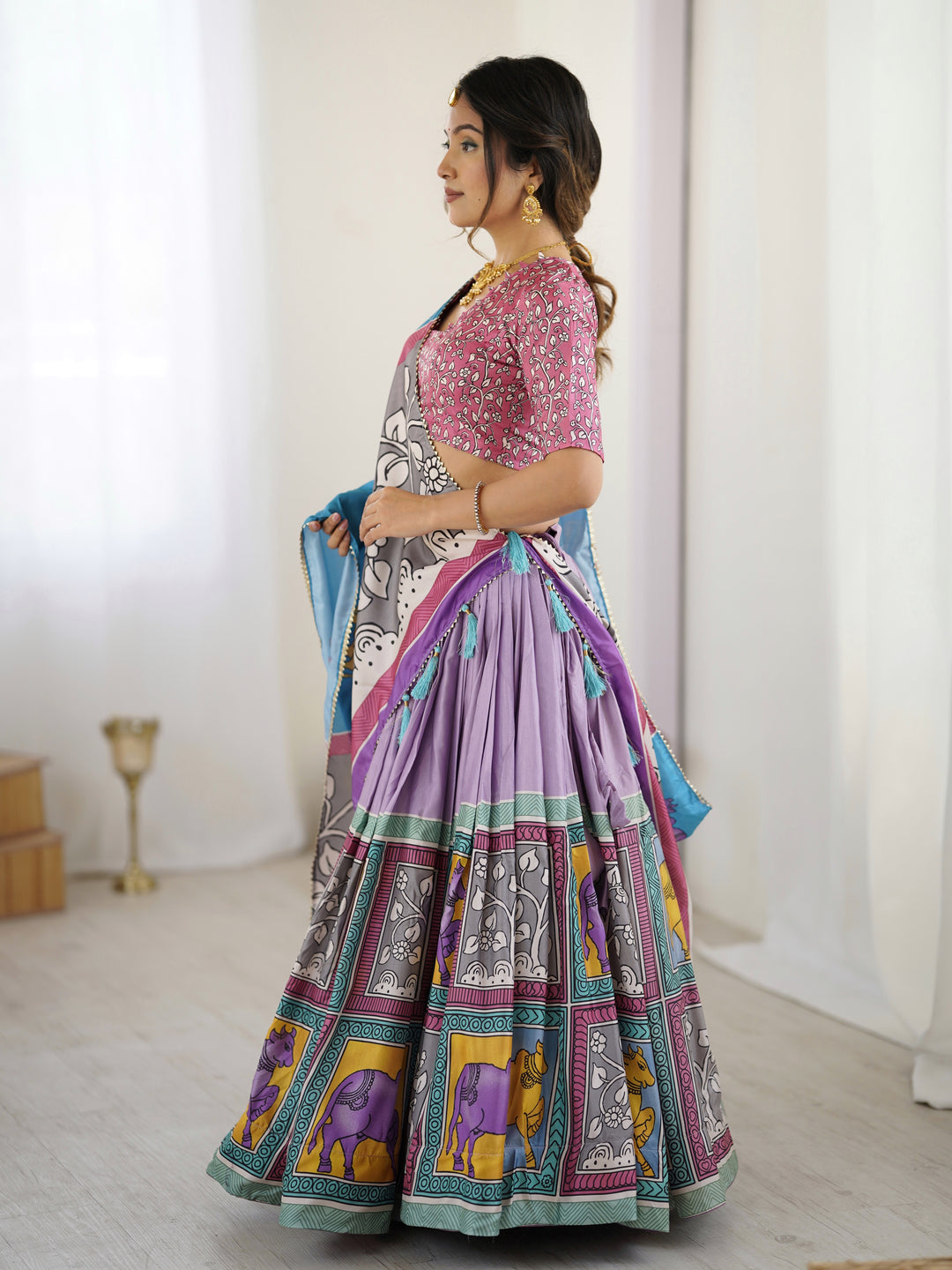 Authentic Kalamkari Art Lehenga | Drape the Heritage