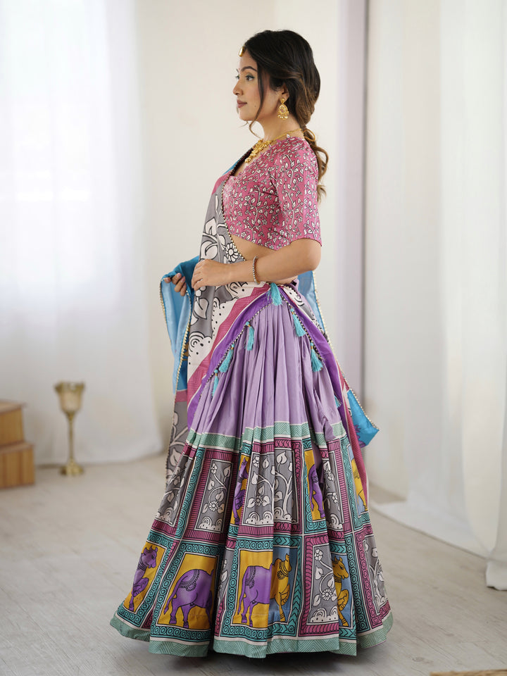 Authentic Kalamkari Art Lehenga | Drape the Heritage