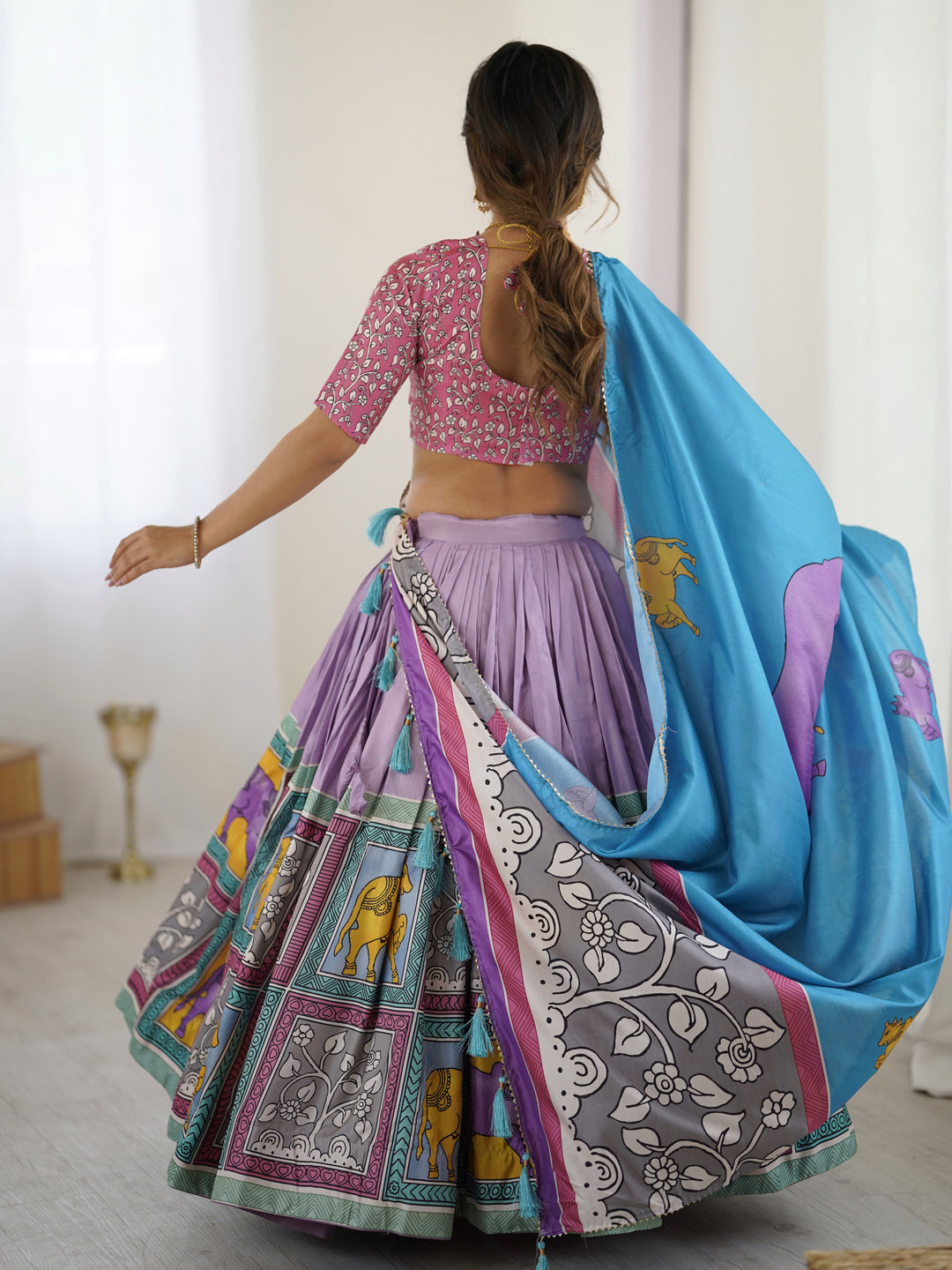 Authentic Kalamkari Art Lehenga | Drape the Heritage