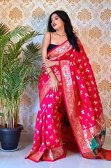 PURE BANARASI SILK SAREE WITH ZARI WEAVING