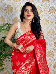 PURE BANARASI SILK SAREE WITH ZARI WEAVING