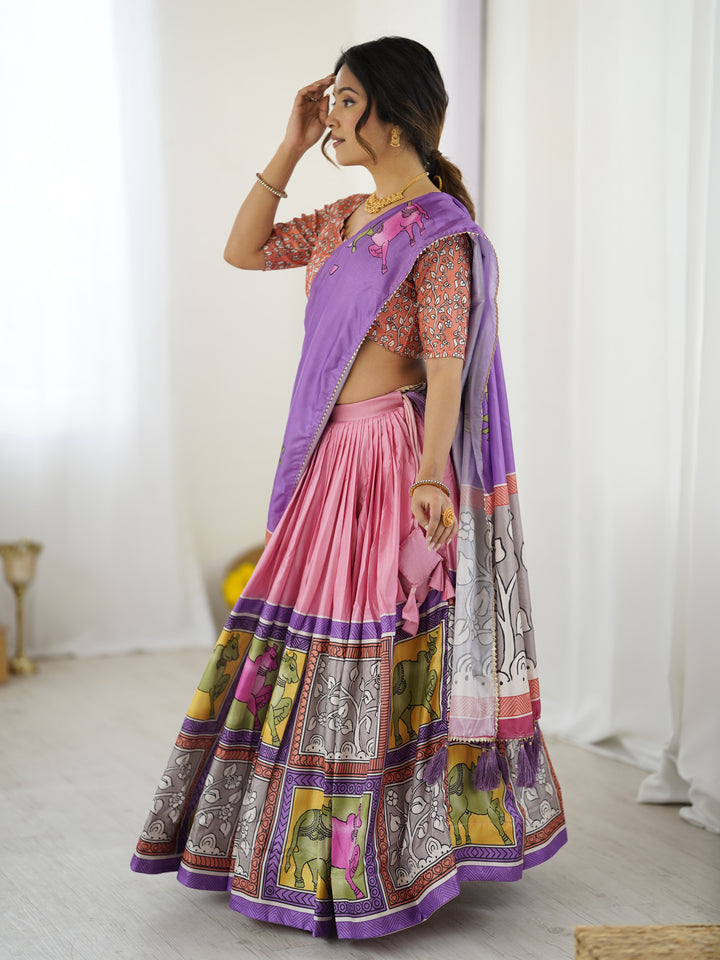 Handcrafted Kalamkari Lehenga with Blouse | Perfect for Festive & Wedding Look