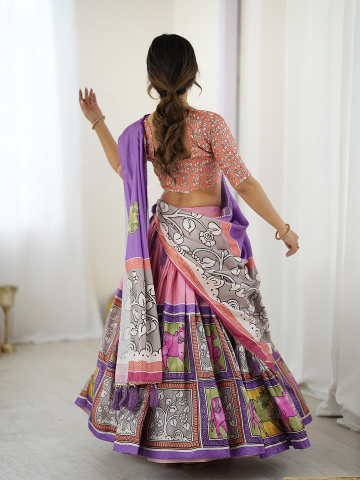 Handcrafted Kalamkari Lehenga with Blouse | Perfect for Festive & Wedding Look