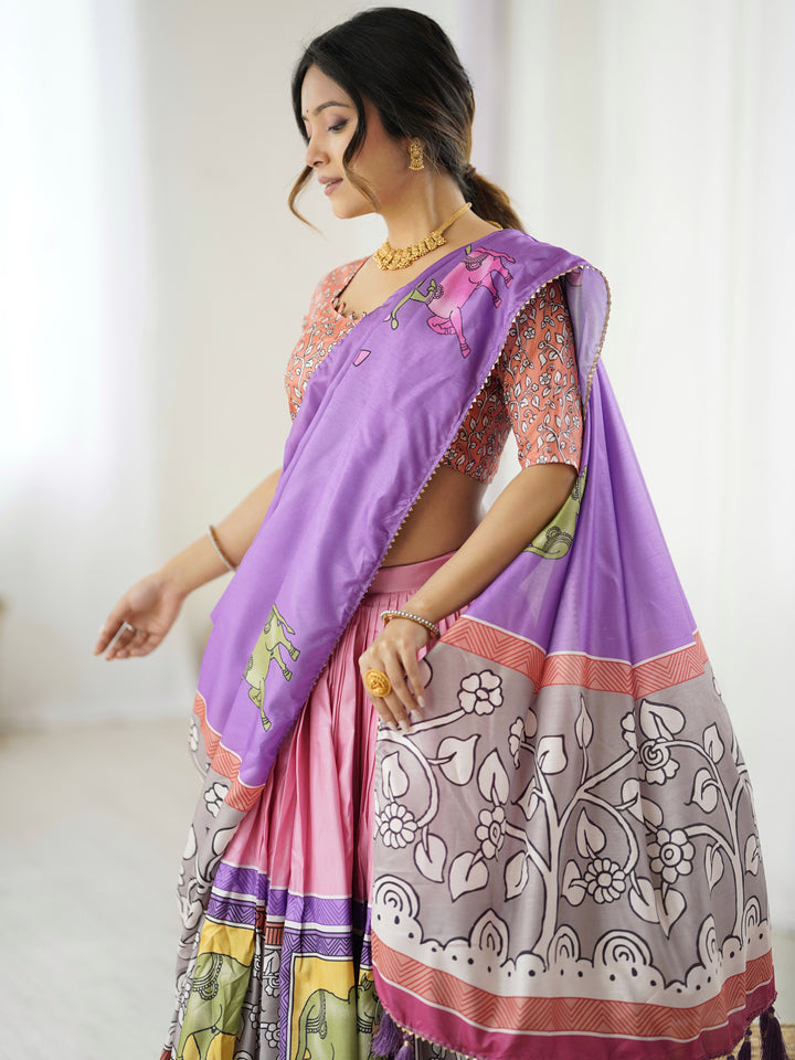 Handcrafted Kalamkari Lehenga with Blouse | Perfect for Festive & Wedding Look