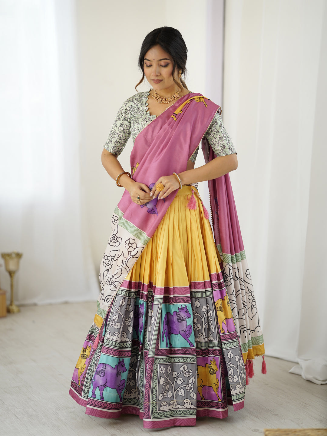 Ethnic Chic Kalamkari Lehenga for College Functions Festive Days