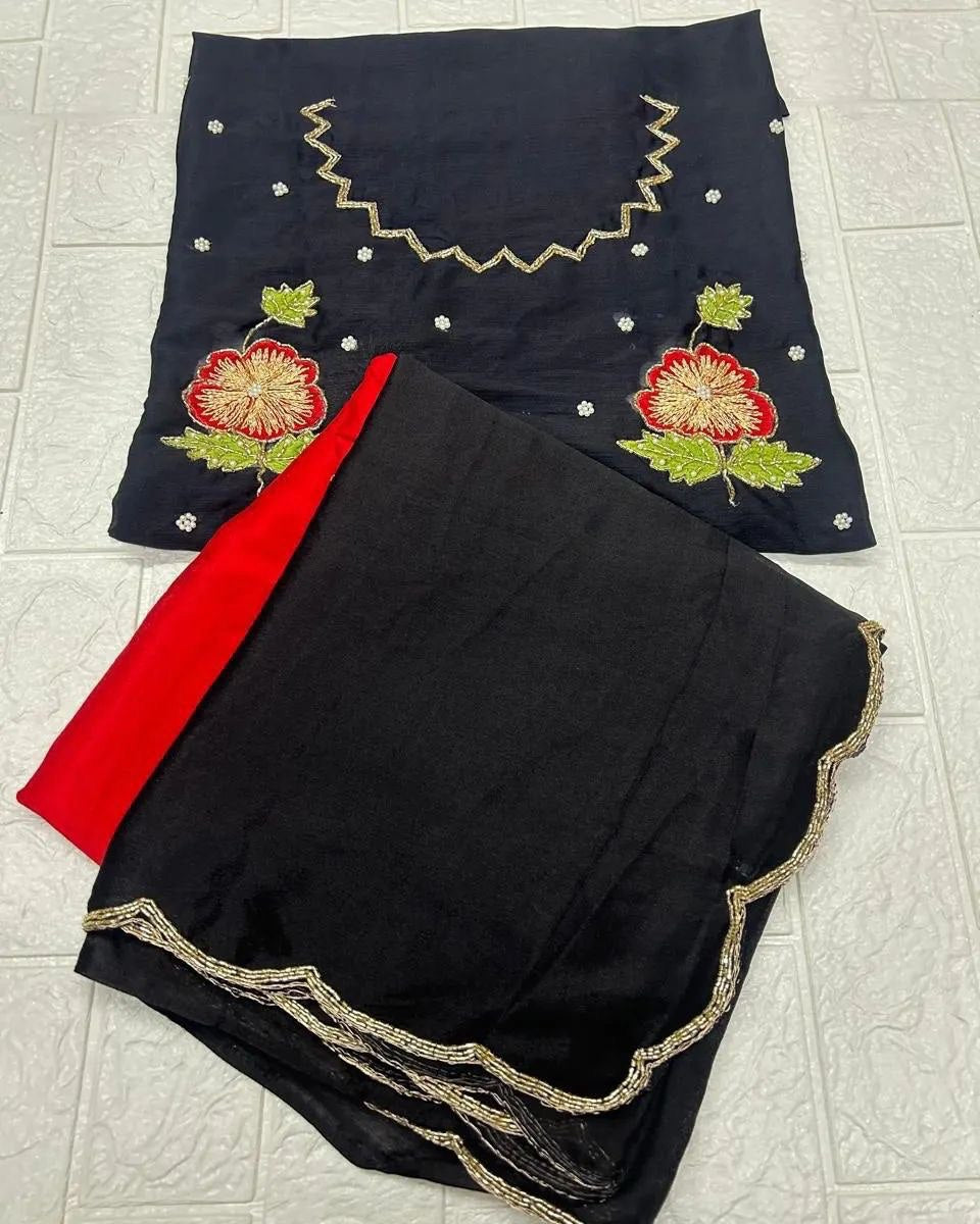 STYLE NEVER END HANDCRAFTED RICH PADDING SAREE WITH HANDCRAFTED BLOUSE