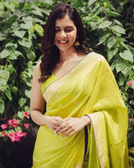 Luxury Soft Lichi Silk Saree with Stunning Border Details