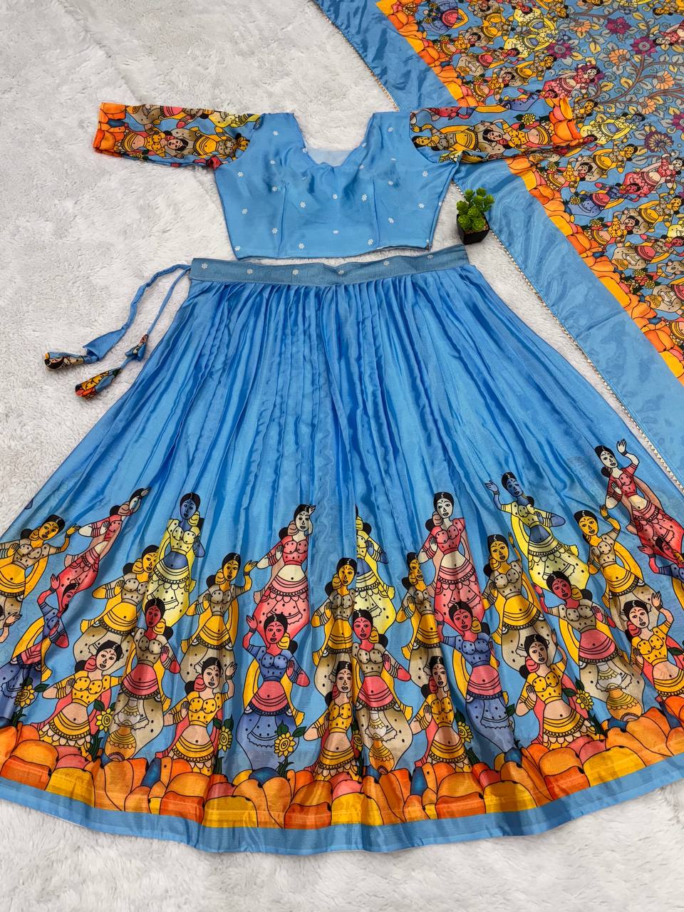 Festive Wear Sky Blue Lehenga with Unique Heritage-Inspired Designs