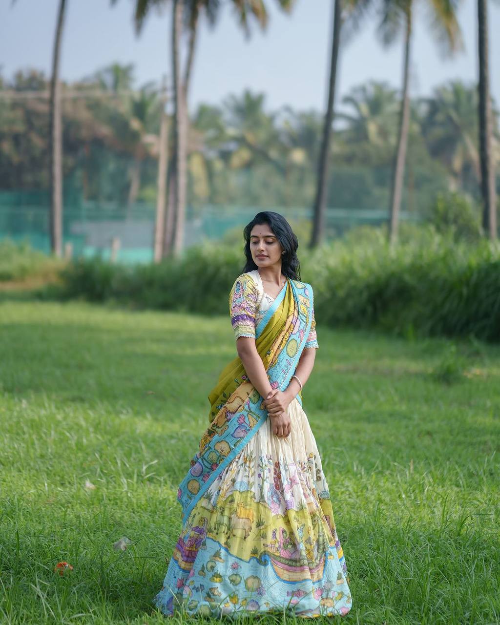 Classic Lehenga Choli Featuring Rich, Handcrafted Kalamkari Motifs